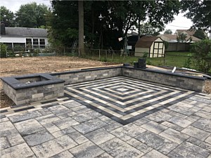 modern gray brick paver patio nicolock granite city alpine smooth pewter raven plank pavers herringbone border design seat wall contemporary chain link double border planter seat wall